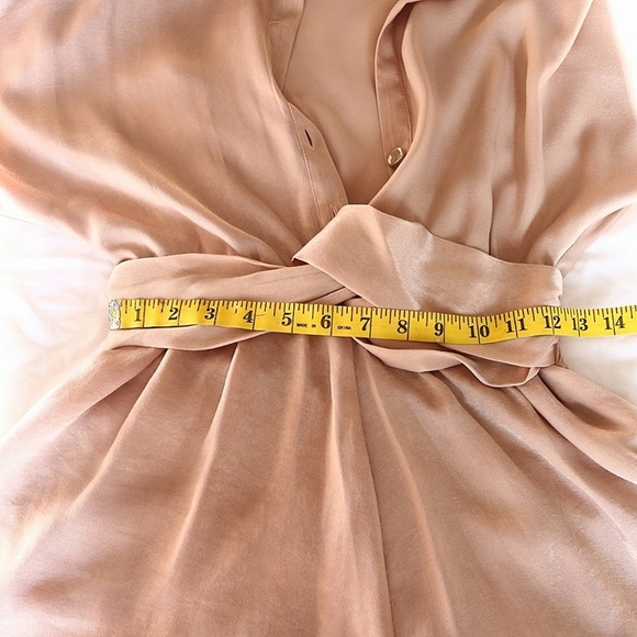 Brand New Zara Taupe Brown Satin Effect Knot Romper Size Small - Picture 11 of 12